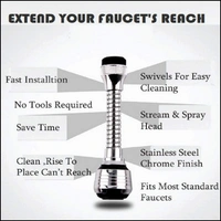 Turbo Flex 360 Degree Rotatory Flexible Sink Water Saving Faucet Nozzle Sprayer